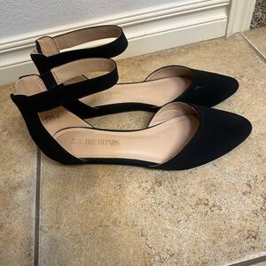 Dream Pairs Women's Black Ankle Strap Loafers